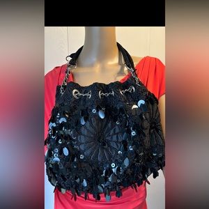 Beautiful black sequined purse